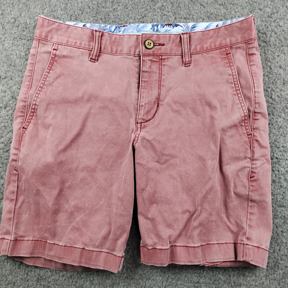 Tommy Bahama Shorts Mens 29 Boracay Red Cotton Tencel Stretch EUC